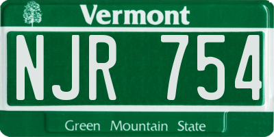 VT license plate NJR754