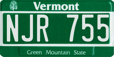 VT license plate NJR755