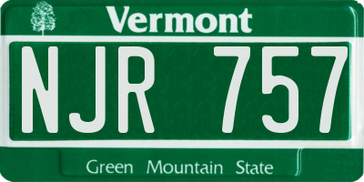 VT license plate NJR757