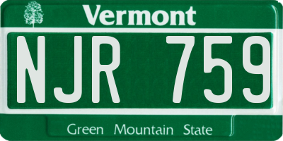 VT license plate NJR759