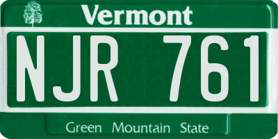 VT license plate NJR761