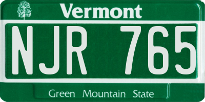 VT license plate NJR765