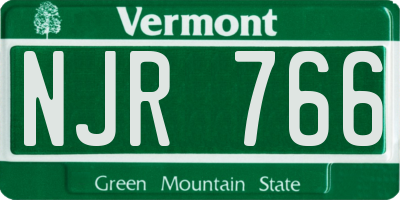 VT license plate NJR766