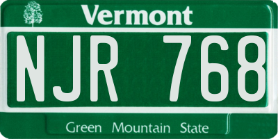 VT license plate NJR768