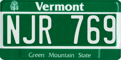 VT license plate NJR769
