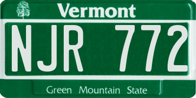 VT license plate NJR772