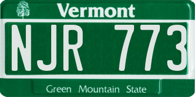 VT license plate NJR773