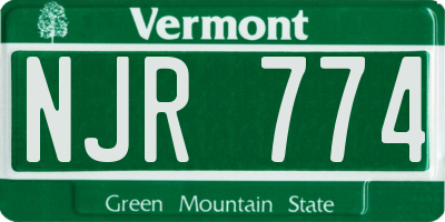 VT license plate NJR774