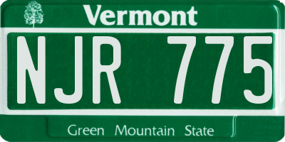 VT license plate NJR775