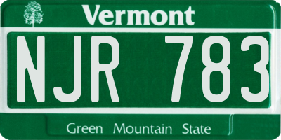 VT license plate NJR783
