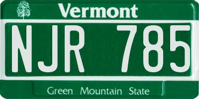 VT license plate NJR785