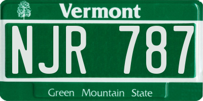 VT license plate NJR787