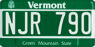 VT license plate NJR790