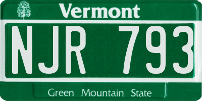 VT license plate NJR793