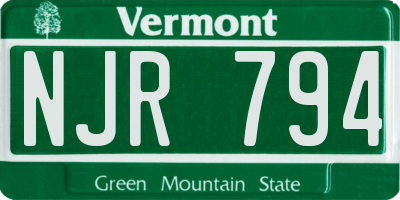 VT license plate NJR794