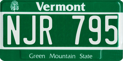VT license plate NJR795