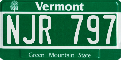 VT license plate NJR797