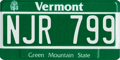 VT license plate NJR799