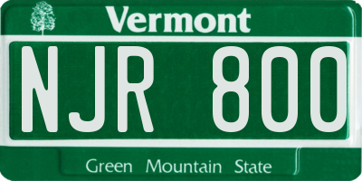 VT license plate NJR800