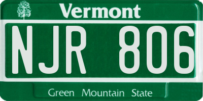 VT license plate NJR806