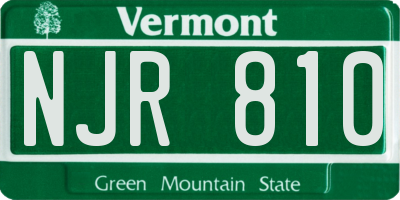 VT license plate NJR810