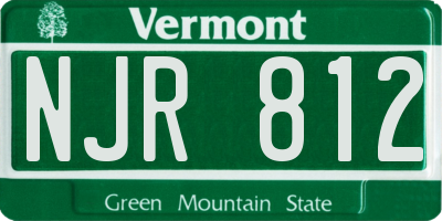 VT license plate NJR812