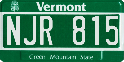 VT license plate NJR815