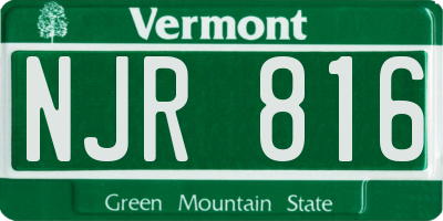 VT license plate NJR816
