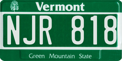 VT license plate NJR818