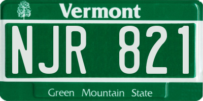 VT license plate NJR821