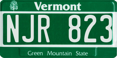 VT license plate NJR823