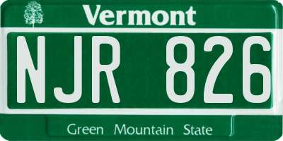 VT license plate NJR826