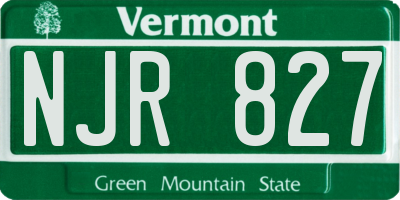 VT license plate NJR827