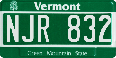VT license plate NJR832
