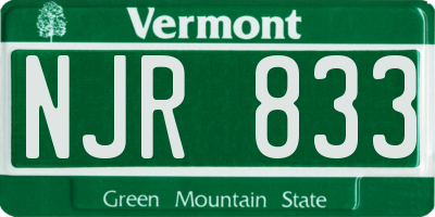 VT license plate NJR833