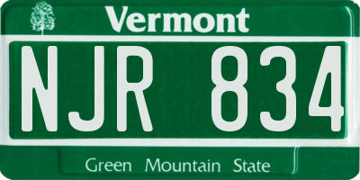 VT license plate NJR834