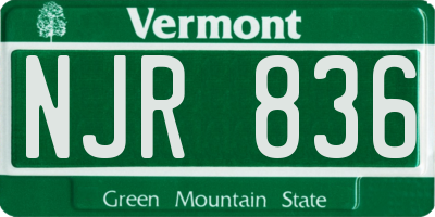 VT license plate NJR836