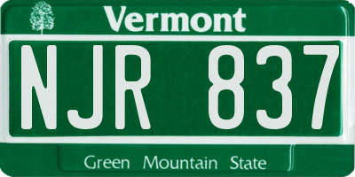 VT license plate NJR837