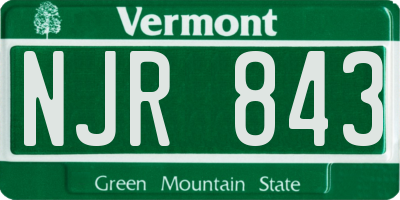 VT license plate NJR843