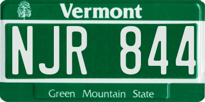 VT license plate NJR844