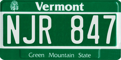 VT license plate NJR847