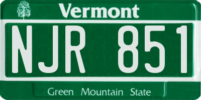 VT license plate NJR851
