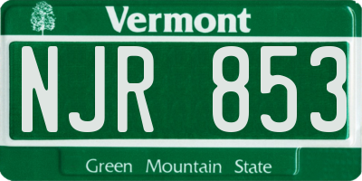 VT license plate NJR853