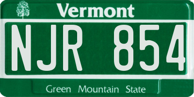 VT license plate NJR854