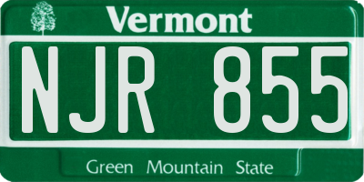 VT license plate NJR855