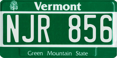 VT license plate NJR856