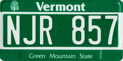 VT license plate NJR857