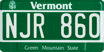 VT license plate NJR860