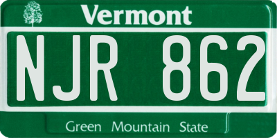 VT license plate NJR862