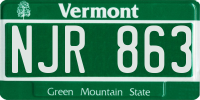 VT license plate NJR863